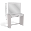 Boahaus Doris 2-Drawer Modern Wood Dressing Table with Mirror in White