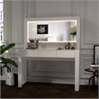 Boahaus Enid 3-Drawer Modern Wood Lighted Vanity with LED Light Strip in White
