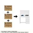 Boahaus Gaia Modern White Makeup Vanity Desk with LED Lights Basic Knobs