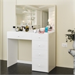 Boahaus Gaia Modern White Makeup Vanity Desk with LED Lights Basic Knobs