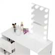 Boahaus Iris 3-Drawer Modern Wood Dressing Table with Light Bulbs in White