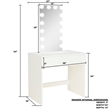 Boahaus Isabella 1-Drawer Modern Wood Dressing Table with Mirror in White