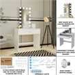 Boahaus Isabella 1-Drawer Modern Wood Dressing Table with Mirror in White