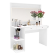 Boahaus Nixi 2-Drawer Modern Wood Lighted Vanity with Mirror in White