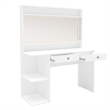 Boahaus Nixi 2-Drawer Modern Wood Lighted Vanity with Mirror in White