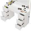 Boahaus Sabrina 7-Drawer Modern Wood Lighted Vanity with Mirror in White