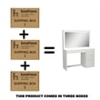 Boahaus Selene 7-Drawer Modern Wood Dressing Table with LED Lights in White