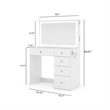 Boahaus Sofia 6-Drawer Modern Wood Makeup Vanity with Mirror in White