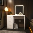 Boahaus Vesta 3-Drawer Modern Wood Vanity with LED Light Strip in White