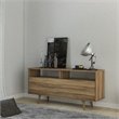 Boahaus Cousy Modern Wood Sideboard with 2 Open Shelves in Brown