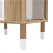 Boahaus Brighton Modern Wood Mini Bar with Glass Compartment in White/Brown