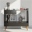 Boahaus Coventry Modern Wood Mini Bar with 2 Storage Shelves in Brown