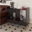Boahaus Coventry Modern Wood Mini Bar with 2 Storage Shelves in Brown