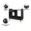 Boahaus Coventry Modern Wood Mini Bar with 2 Storage Shelves in Brown