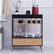 Boahaus Exeter Modern Wood Mini Bar with Glass Doors in Brown