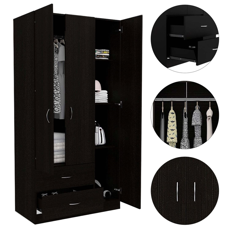 Boahaus Frankfurt Armoire (Black)