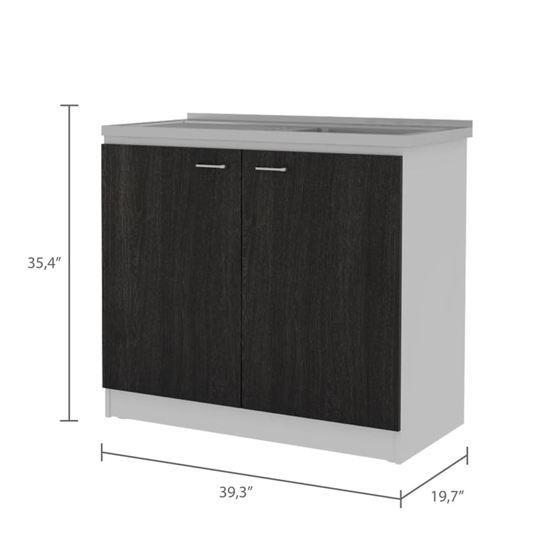 Boahaus Dunkerque Kitchen Base Cabinet (Black)