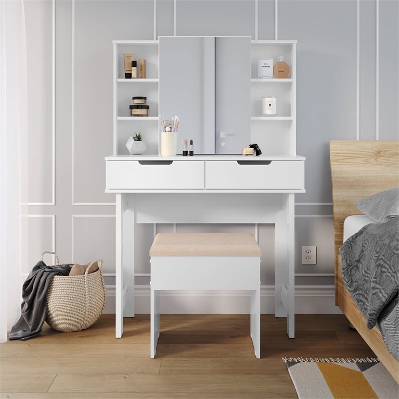 Boahaus Hera Modern White Vanity Set