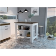 Boahaus Le Havre Kitchen Island  (White - Dark Brown)