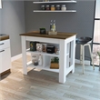 Boahaus Le Havre Kitchen Island  (White - Dark Brown)