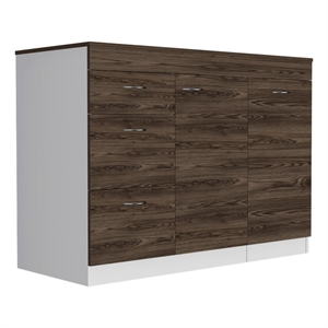 Boahaus Bayonne Kitchen Base Cabinet (White - Walnut)