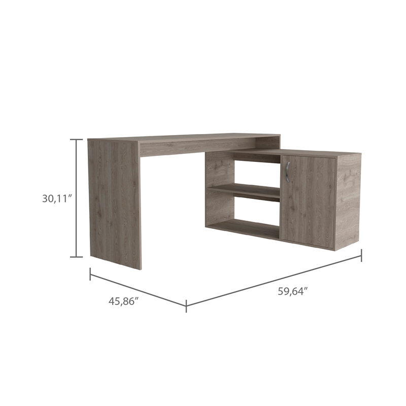 Boahaus Linyi L-Shaped Computer Desk (Oak)