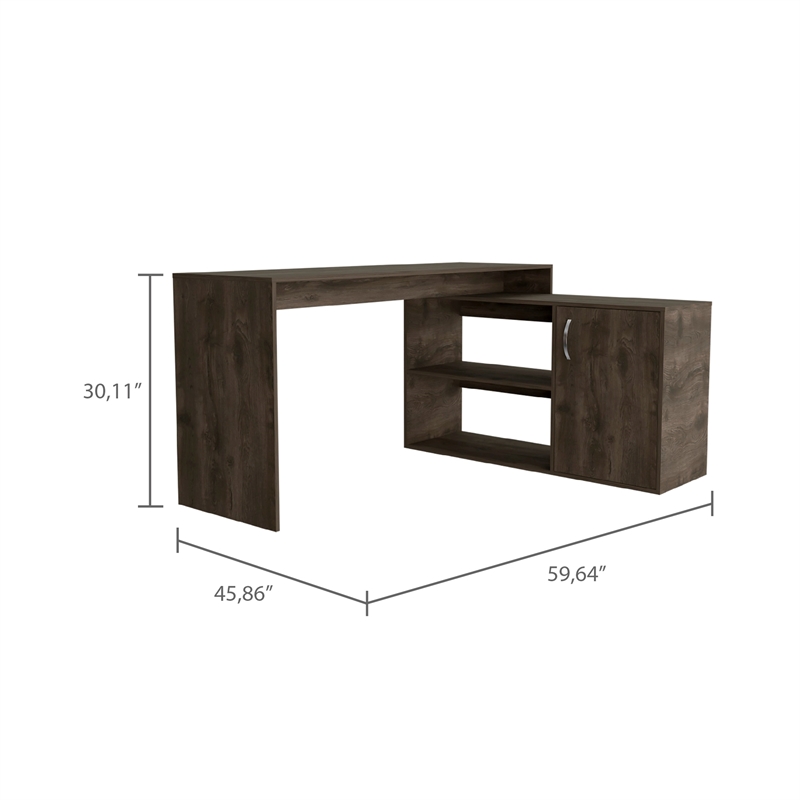 Boahaus Linyi L-Shaped Computer Desk (Light Gray)