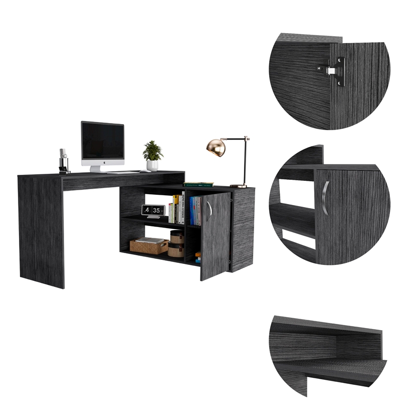 Boahaus Linyi L-Shaped Computer Desk (Gray)