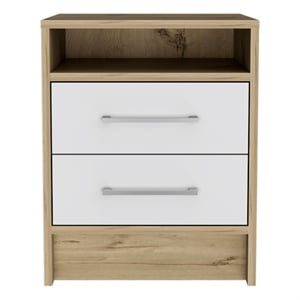 Boahaus Malaga Nightstand  (White - Brown)