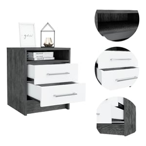 Boahaus Malaga Nightstand  (White - Gray)