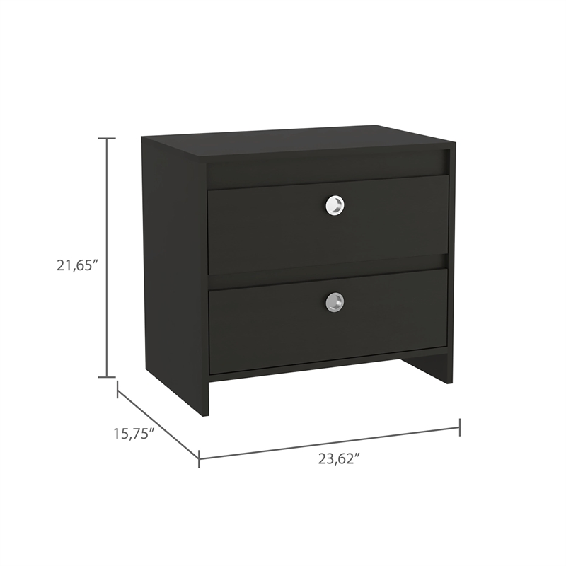 Boahaus Toledo Nightstand  (Black - Brown)