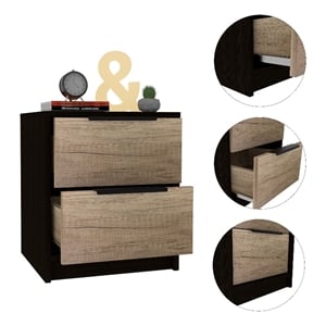 Boahaus Toledo Nightstand  (Black - Brown)