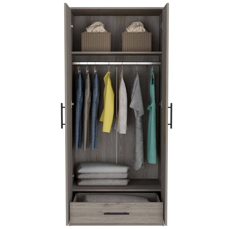 Boahaus Hamburg Armoire (Light Gray)