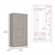 Boahaus Frankfurt Armoire (Light Gray)