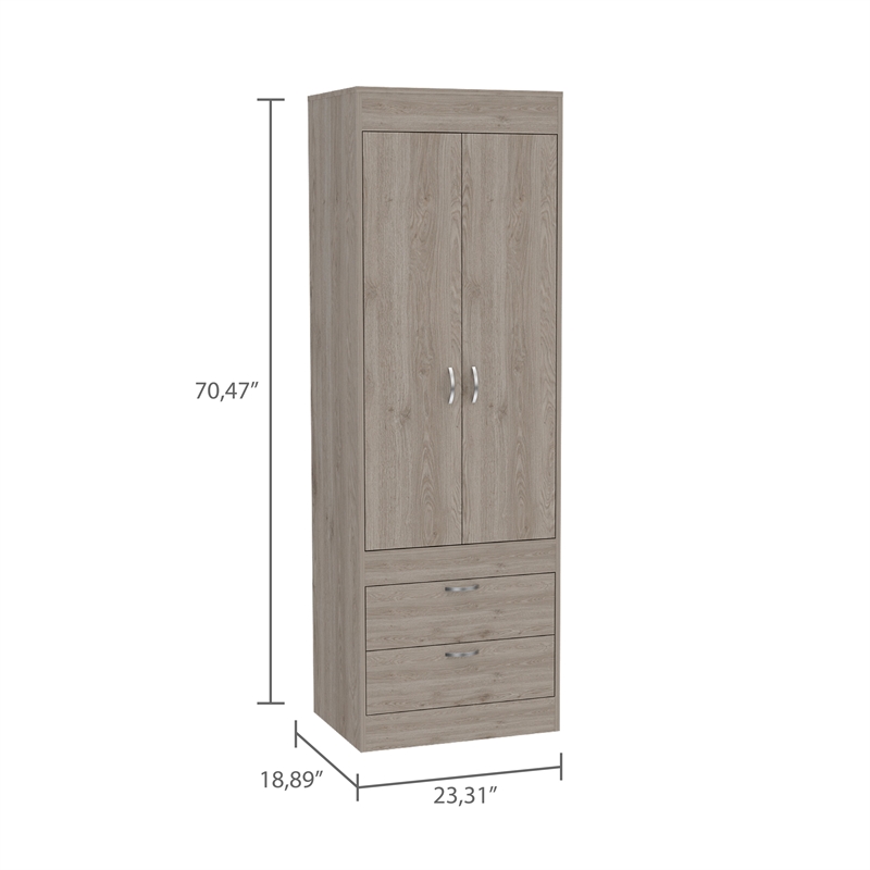Boahaus Essen Armoire (Light Gray)