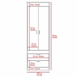 Boahaus Essen Armoire (Light Gray)