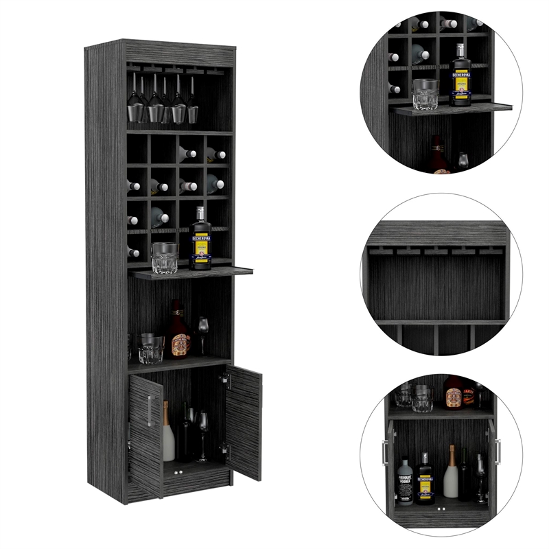 Boahaus Wells Bar Cabinet (Smokey Oak)