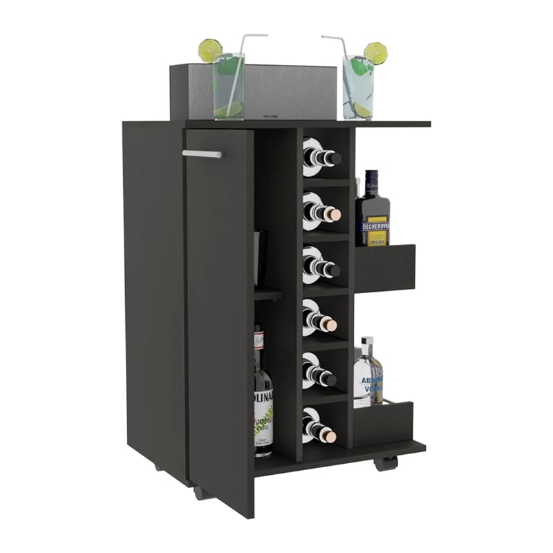 Boahaus Yorkshire Bar Cart (Black Wengue)