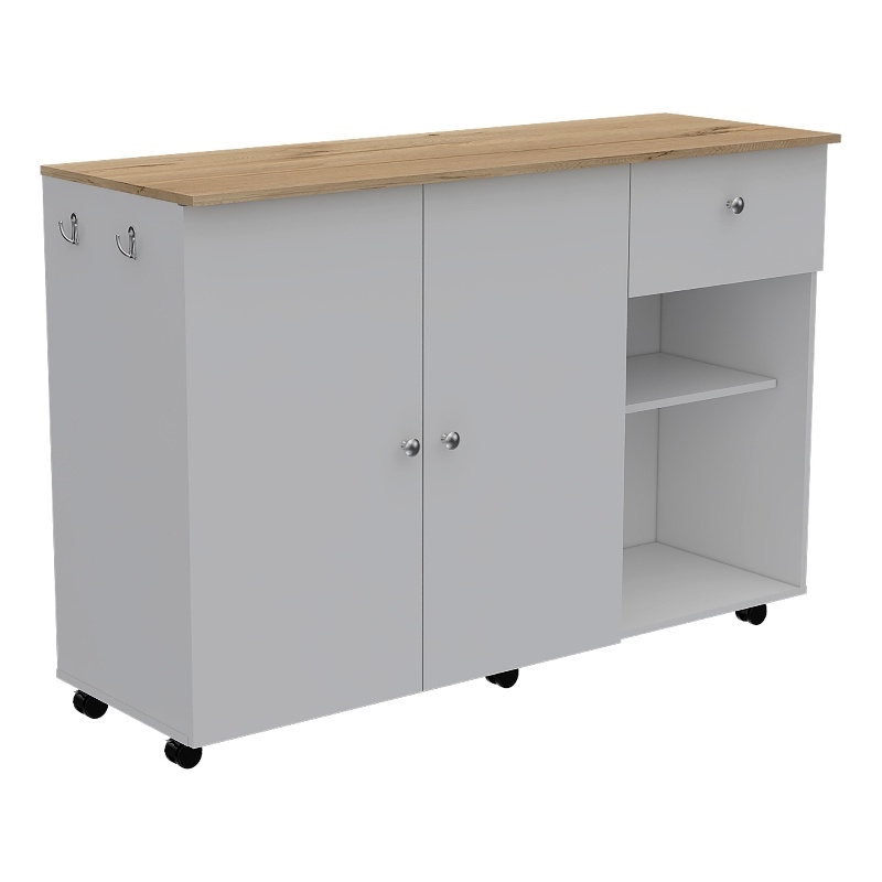 Boahaus Nanterre Kitchen Island (White / Pine)