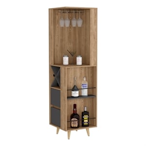 Boahaus Ripon Bar Cabinet (Pine/Matt Gray)