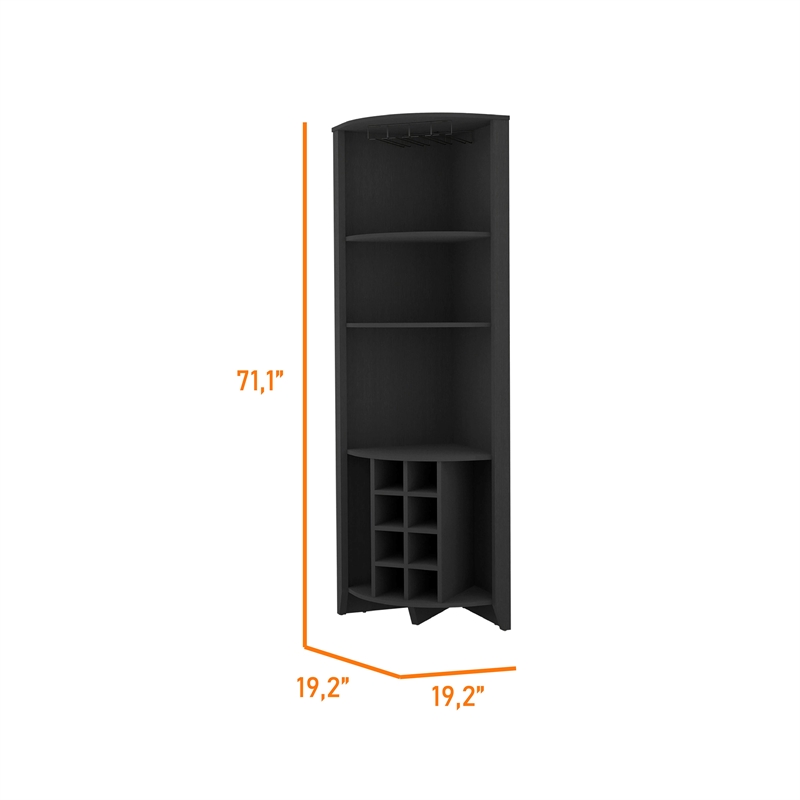 Boahaus Stanley Bar Cabinet (Black Wengue)