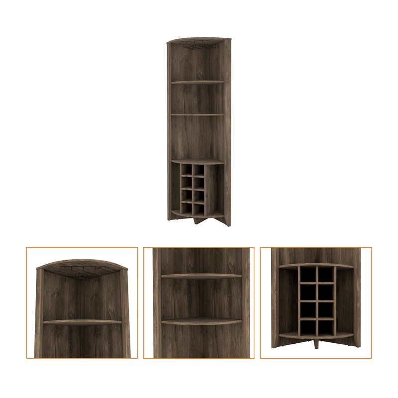 Boahaus Stanley Bar Cabinet (Dark Brown)