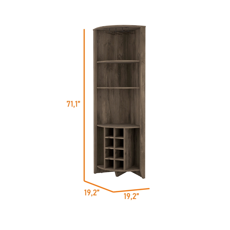 Boahaus Stanley Bar Cabinet (Dark Brown)