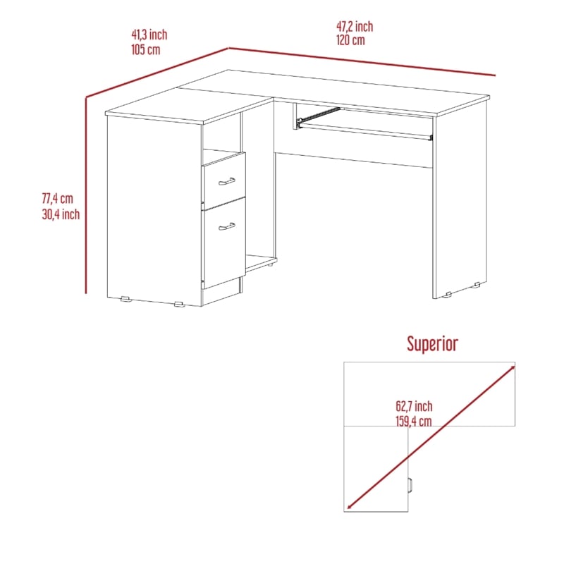 Boahaus Nagpur Desk (Gray)