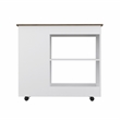 Boahaus Ajaccio Kitchen Cart (White / Dark Brown)