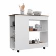 Boahaus Ajaccio Kitchen Cart (White / Dark Brown)