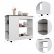 Boahaus Ajaccio Kitchen Cart (White / Dark Brown)