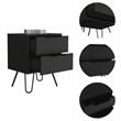 Boahaus Benidorm Nightstand (Black)