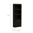 Boahaus Boras Bookcase (Black Wengue)