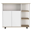Boahaus Quimper Kitchen Island (Light Oak / White)